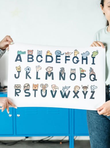 poster with alphabet associated with animals